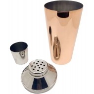 Coqueteleira 500ml 21,5cm De Altura Aço Inox E Bronze
